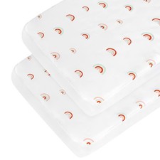 Crib Sheets Boy Girl 2 Pack Standard Mattress Toddler Bed Snug Fit Rainbow