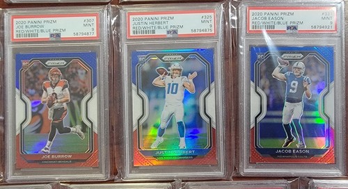 Complete Set 2020 Panini Prizm Red White & Blue Prizms (400) - 10 (PSA 9) Graded - Picture 3 of 7
