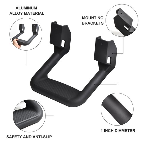 2 Pieces (1 Pair) Black Powder Coated Truck Side Step Set, Includes Mounting ... - Picture 2 of 9