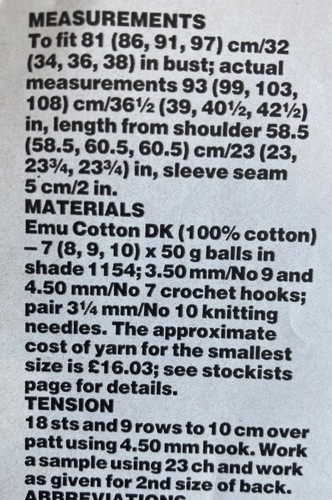 Ladies Vintage Dk Sweater Crochet Pattern. Used - Picture 2 of 2