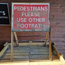 36" Red, White "PEDESTRIANS PLEASE USE OTHER FOOTPATH" UK Road Sign Delivery £24