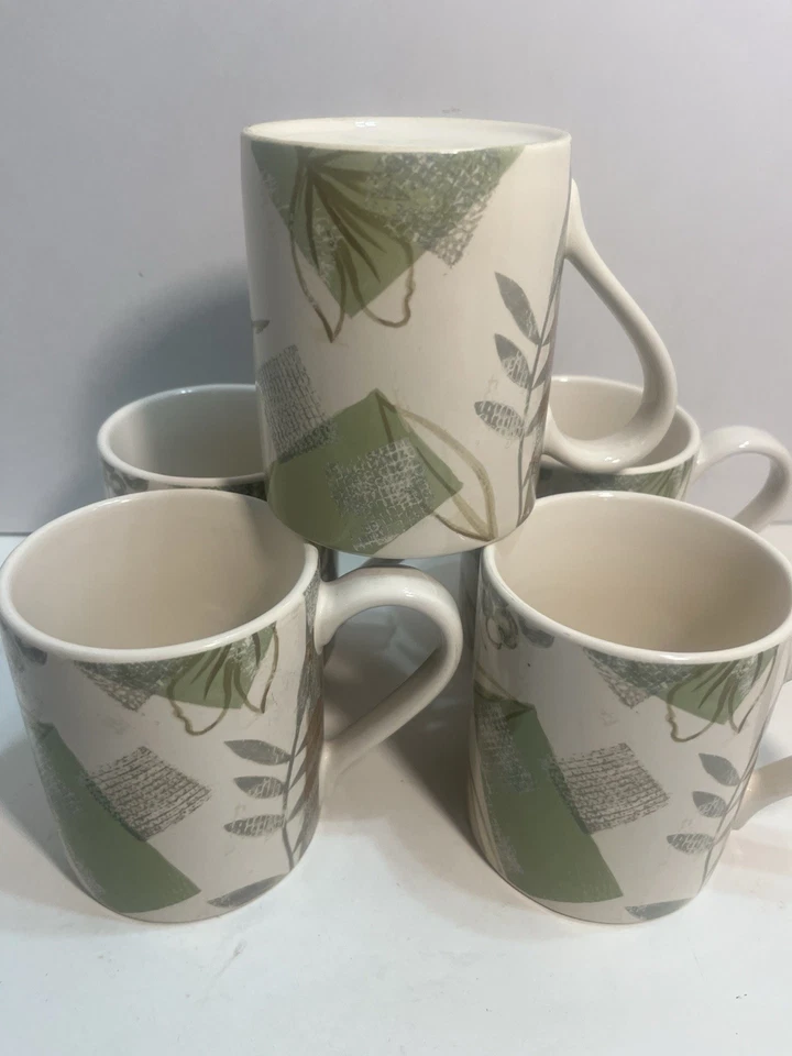 5 tazas de café Corelle Coordenates gres hojas texturizadas ¡USADAS EN EXCELENTE ESTADO! 1453 Foto 2 de 4