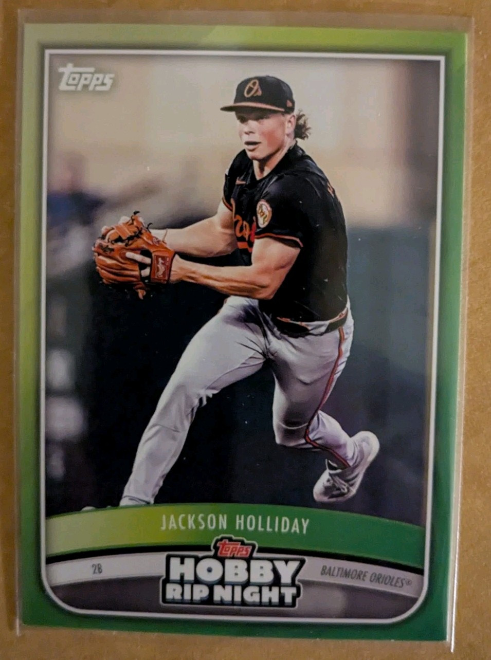 2025 Topps Hobby Rip Night #6 Jackson Holliday Orioles Green Parallel