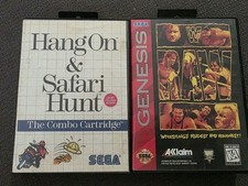 (1) WWF Raw Sega Genesis - (1)Sega Hang On & Safari Hunt Box Only Please Read