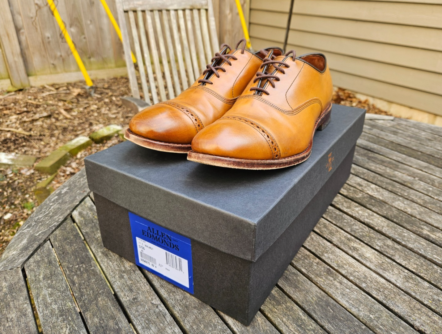 Allen Edmonds Fifth Avenue Sz 11C Walnut Tan Cap-Toe Oxford Leather ...