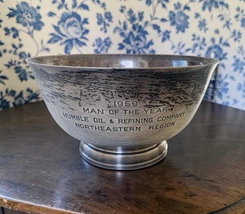 Lunt 8" Sterling Silver 22oz Paul Revere Reproduction Bowl Humble Oil Company