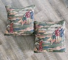 Tapestry Golf Throw Pillow Queen Anne Needlepoint Decorative Victorian Vintage