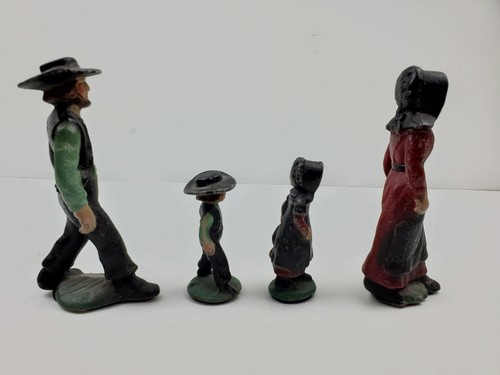 Vintage 5" Cast Iron Amish Family Figures - Picture 7 of 9