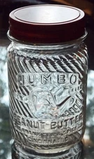 VTG Jumbo Brand Peanut Butter Jar 1 lb. size Franks Tea & Spice Co. Cincinnati