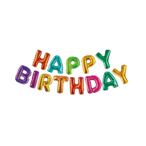 Happy Birthday Ballon Buchstaben Stil Fertig zum Aufhängen Cardstock Girlande, 5 Fuß - 7 Fuß - Bild 1 von 1