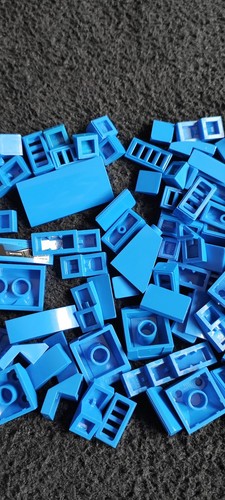 LEGO Blue Mixed Slopes Bundle 2x4 2x2 Curved Roof Ramp Smooth Bricks Pieces Lot - Picture 3 of 5