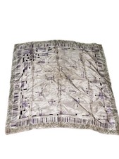 Vintage Paris Design Pure Silk Scarf Hand Rolled Japan Abstract Geometric