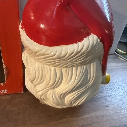 Vintage Commadore Retro Weihnachten drehbarer Weihnachtsmannkopf zum Aufziehen musikalisch 7,5 Zoll - Bild 6 von 12