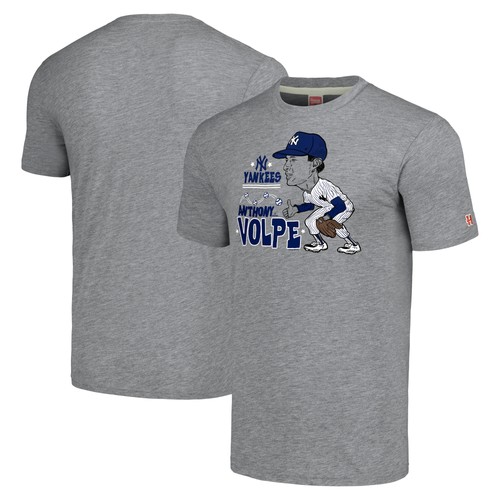 Men's Homage Anthony Volpe Gray New York Yankees Caricature T-Shirt - Bild 1 von 3
