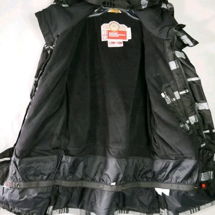 Chaqueta de snowboard Bonfire para mujer talla M aislamiento completo negra blanca calce largo Foto 2 de 4