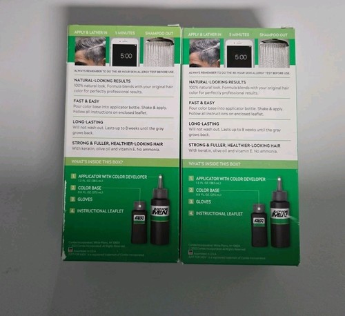 Just for Men H-55 REAL BLACK Hair color Shampoo In ( 2 pack ) green - Picture 2 of 2