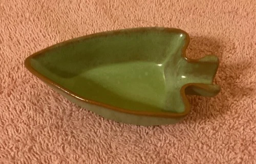 Frankoma Prairie Green Pottery Arrow Head Ashtray.