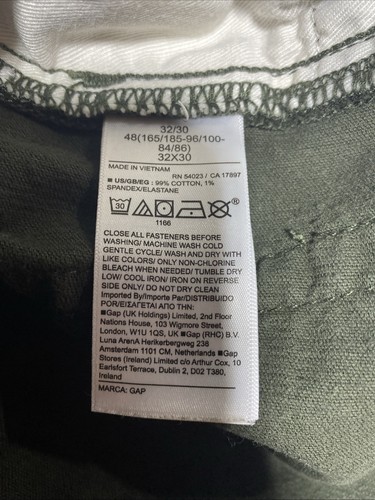 Gap Pants Mens Tag 32x30 Actual 32x28.5 Green Corduroy Mistletoe Y2K Straight - Picture 5 of 12