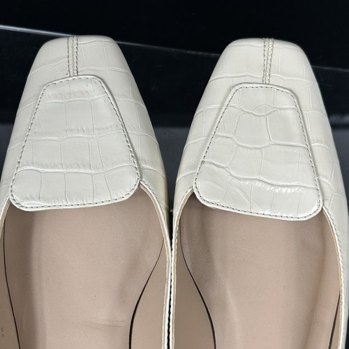 LK Bennett Willow Croc Effect Tan Leather Loafers Women’s Size 39 8.5 Square Toe - Picture 6 of 15