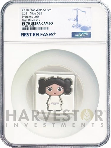 2021 CHIBI COIN - STAR WARS SERIES: PRINCESS LEIA - NGC PF70 FIRST RELEASES