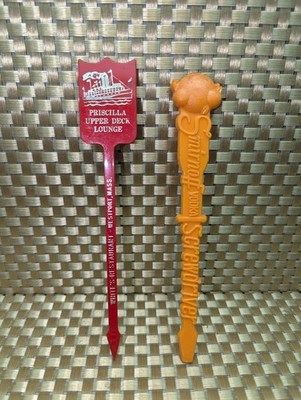 Priscilla Upper Deck Lounge White's Restaurant - Westport, Mass. SWIZZLE STICK