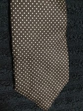 The Custom Shop Tie Handmade Silk USA Brown VTG 3.5x55 Polka Dots Classic