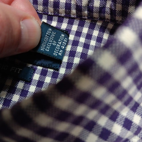Vtg Polo Ralph Lauren Shirt Mens Medium Purple Gingham Plaid Classic Fit Preppy - Picture 9 of 12