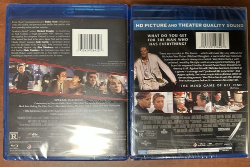 Black Rain and The Game (Blu-ray) Michael Douglas, Neu/Versiegelt - Bild 2 von 2