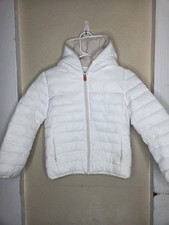Save The Duck Kids Eli Water Repellent Hooded Puffer Jacket Boys Size 6 White