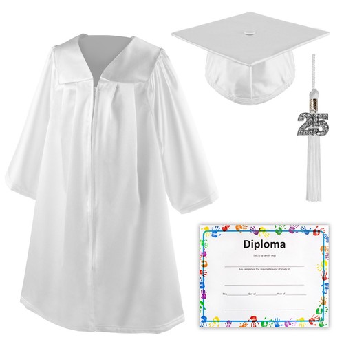 Cappello e abito lucido per laurea asilo nido, nappa Bling, diploma - Foto 12 di 104