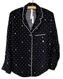 Victoria&rsquo;s Secret Modal Pajama Set Pants & Top Black Vs Logo Dot Sz S NWT Lounge