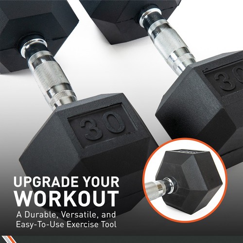 Body Sport Rubber Encased Hex Dumbbell Weight – Exercises – 10 lb Pair - Picture 5 of 6