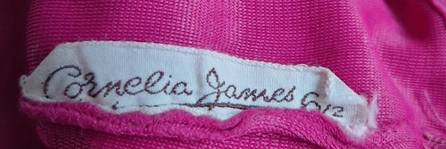 VTG 1960s Dark Pink Nylon Elbow Length Ladies Cornelia James Size 61/2 READ - Picture 5 of 5