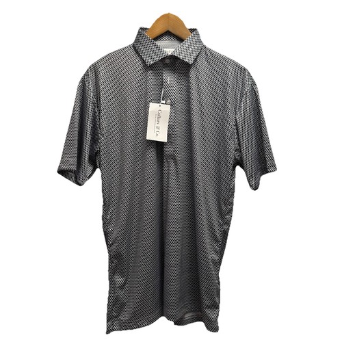 Collars & Co. NEU Herren großer eleganter Kragen schwarz/weiß geometrisches Performance Polo - Bild 2 von 5