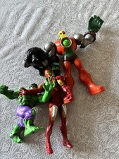 Marvel DC Action Figures Lot Hulk Iron Man Batman Metallo 2011 Mattel Brave Bold