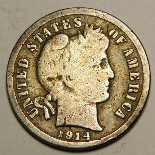 1914-D Barber Dime — photo from the most recent tracked eBay sale