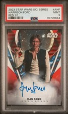 2023 TOPPS STAR WARS SIG SER AUTOS RED 1/1 #AHF HARRISON FORD 1/1 PSA 9 AUTO