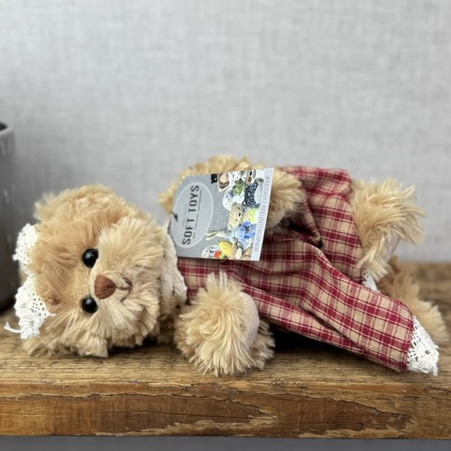 Bukowski Bären - rot/weiß kariertes Kleid - kleine Beanie Barbara Bukowski hellbraun Bär  - Bild 9 von 11