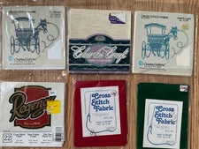 Cross Stitch Fabric Charles Craft & Regency Mills 6 Packages Aida  Hardanger 