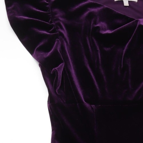 Marks and Spencer Women's Purple Midi Fit & Flare Dress - Picture 10 of 12