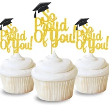 So Proud Of You Cupcake Toppers Graduation Decoration Food Picks Congrats Gra...