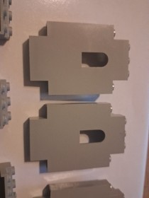 R Lego Lot 9 Old Light Gray Panel 2 x 5 x 6 4444 6080 6073 6074 6067 6077