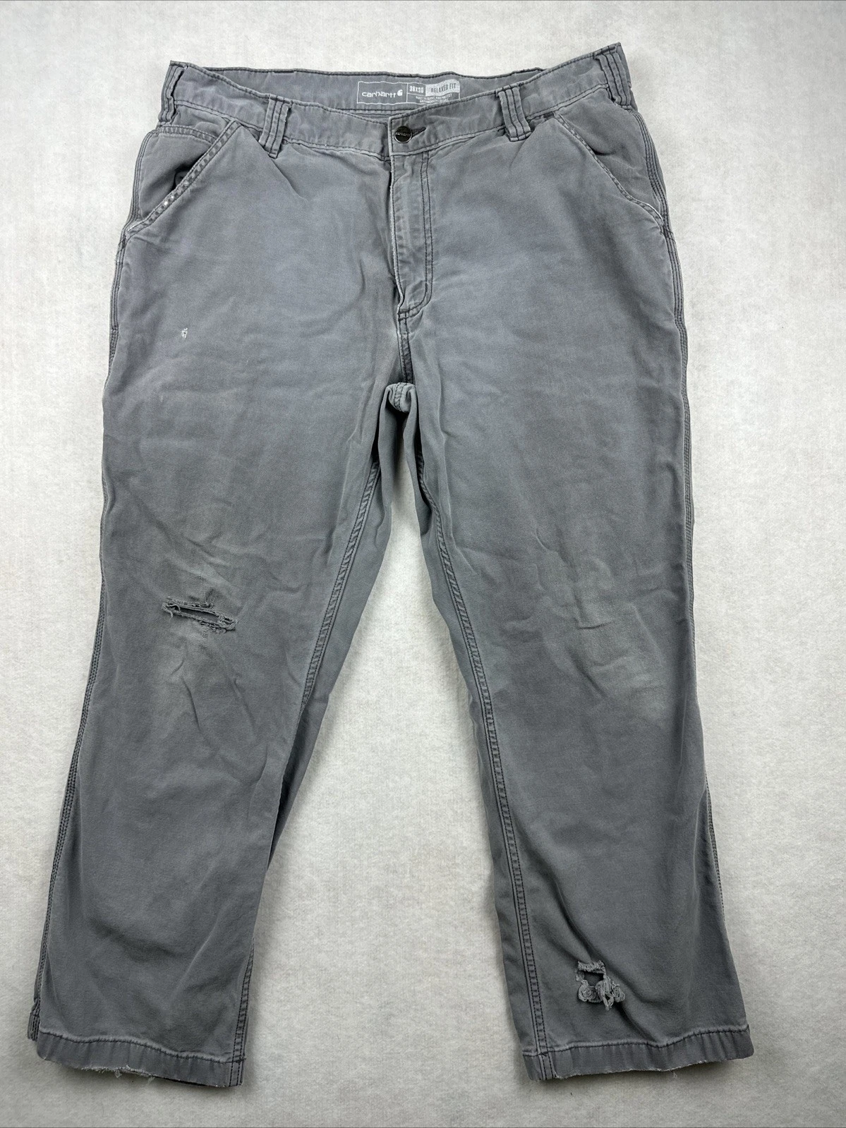Carhartt Rugged Flex Relaxed Fit Carpenter Pants Men’s Canvas Gray 38x30