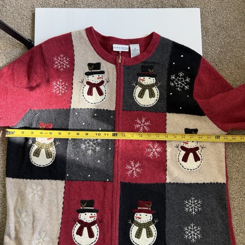 Vintage Granny Cardigan Red Ugly Christmas Sweater Angora Wool Blend Women’s 2X - Picture 9 of 10