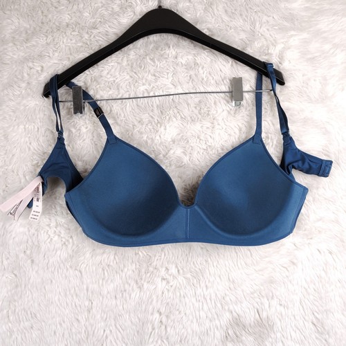 NEW Victoria's Secret T Shirt Lightly Lined Wireless Blue Bra sz 38C - Picture 3 of 7