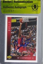 BAS 1993-94 Upper Deck Bill Cartwright #155 Authentic Auto 3c7