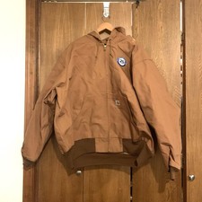 Carhartt Mens 0J0131-M Firm Duck Thermal-Lined Active Loose Fit Jacket Brown New