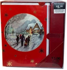 Christmas Cards With Envelopes & Seals By Pinecone Design Set of 16 w/ Box