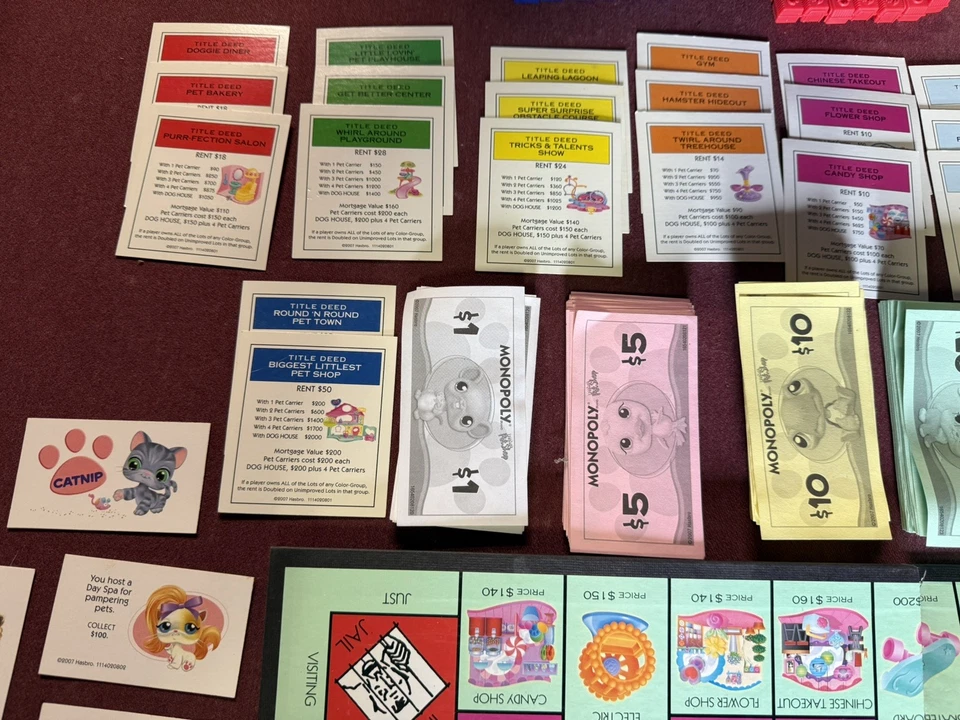 Juego de mesa Littlest Pet Shop Monopoly 2007 piezas de repuesto piezas LEER Foto 4 de 4