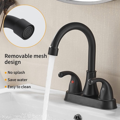 Bathroom Sink Faucet 4 Inch Faucet 2 Handle Bathroom Sink Faucets Lead-Free M... - Picture 4 of 8